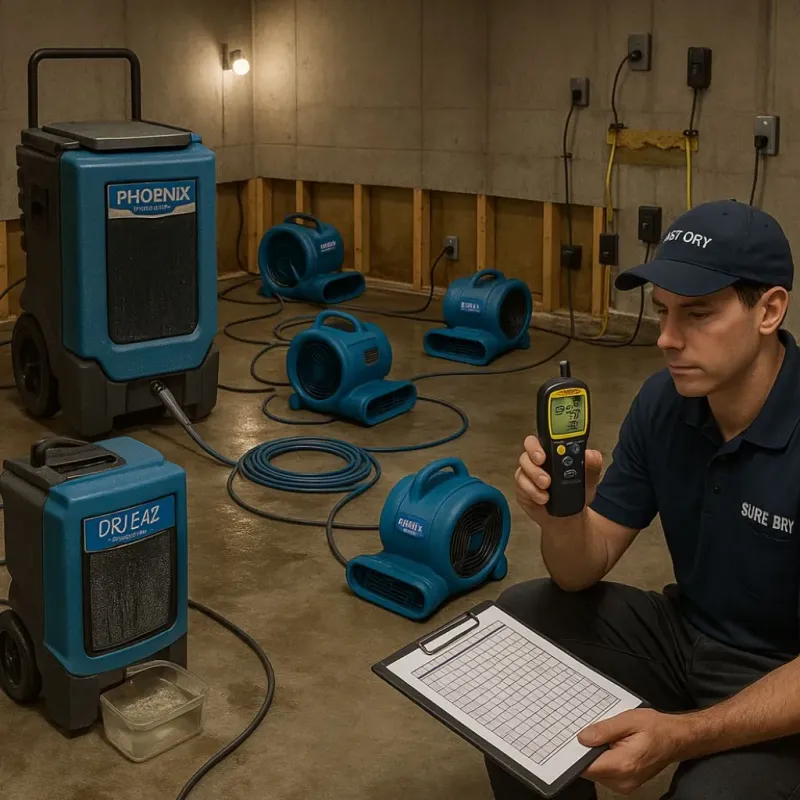 Structural Drying and Dehumidification process in Shorewood, WI